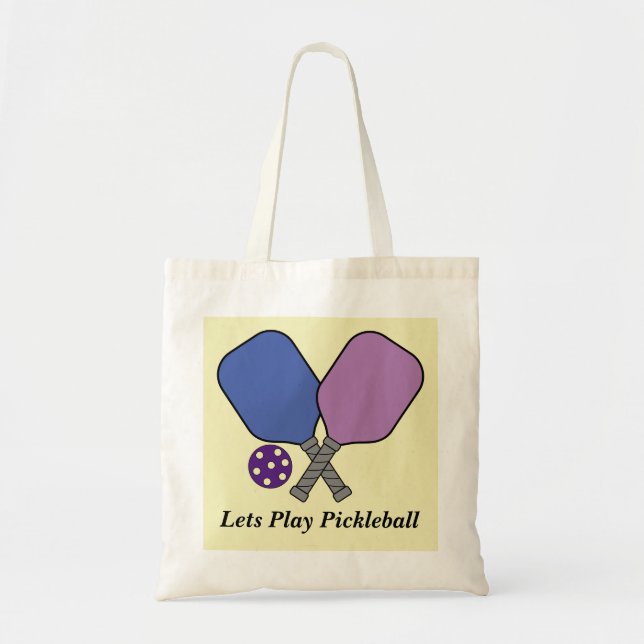 Lets Play Pickleball Tote Bag (Front)