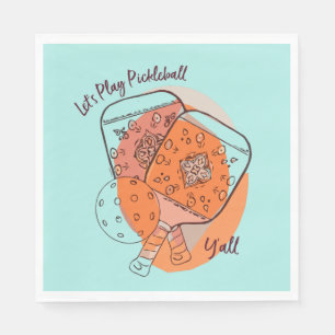 Let's Play Pickleball Y'all Party Paper Napkins