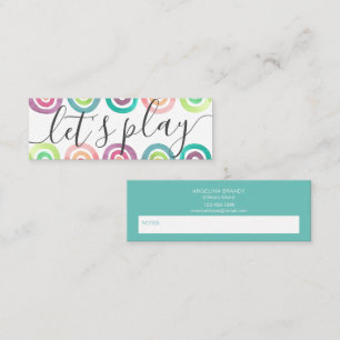 Let's Play Rainbow Playdate Parent Networking Mini Calling Card