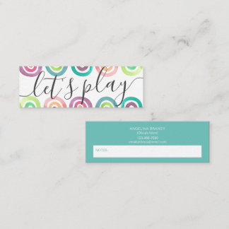Let's Play Rainbow Playdate Parent Networking Mini Calling Card
