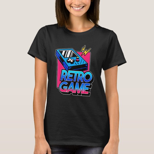 Let's Play Retro Games With Retro Controller Graph T-Shirt (Front)
