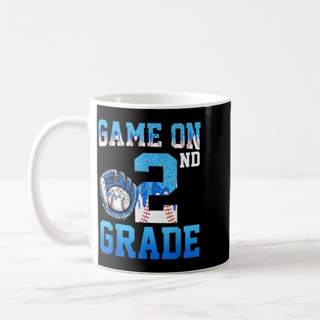 Let's Play Second 2nd Grade Baseball Back To Coffee Mug (Left)