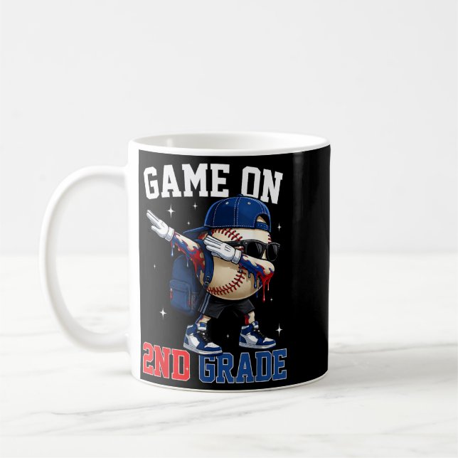 Let's Play Second Grade Baseball Back To School Coffee Mug (Left)