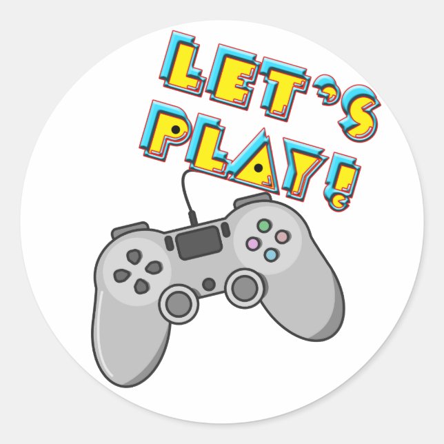Let's Play Video Games  Classic Round Sticker (Front)