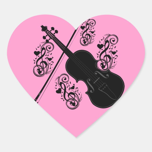 Let's Play,Violin_ Heart Sticker (Front)
