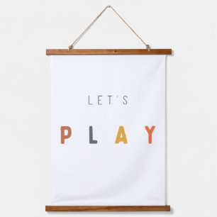 let's play. Wood Topped Wall Tapestry
