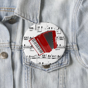 Let's Polka...red accordion 10 Cm Round Badge