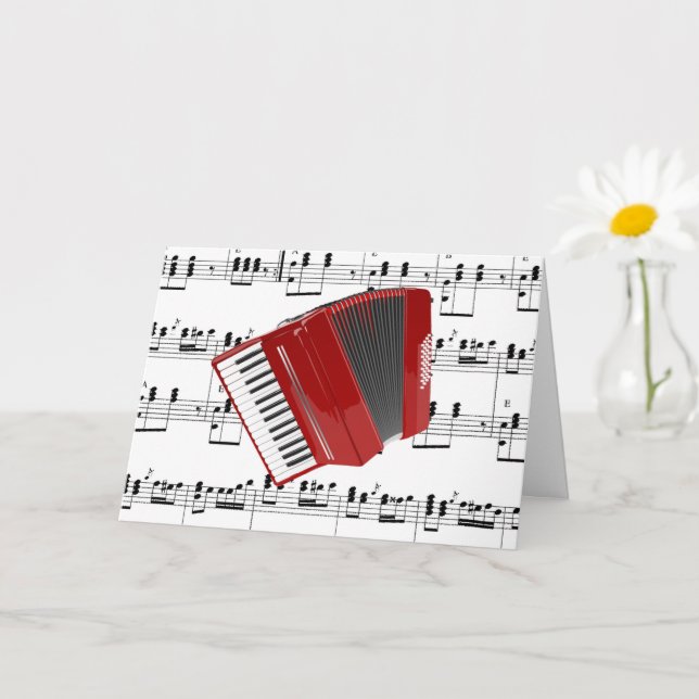 Let's Polka, Red Accordion, Card (Small Plant)