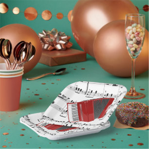 Let's Polka...red accordion Paper Plate