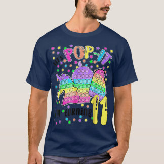 Let's Pop It I'm Turning 11 Colourful 11th Birthda T-Shirt