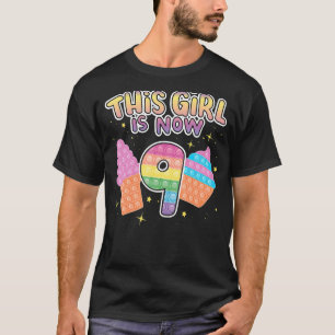 Let's Pop it I'm turning 9 Colourful 9th Birthday T-Shirt
