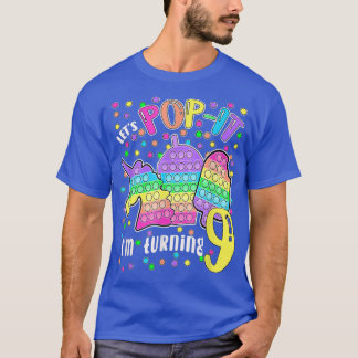 Let's Popit I'm turning 9 Colourful 9th Birthday G T-Shirt
