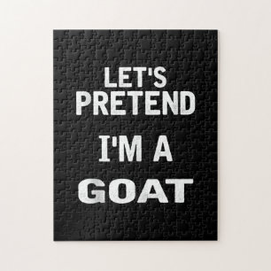 Let's Pretend Im a Goat Funny Halloween Costume Jigsaw Puzzle