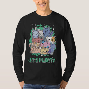 Lets Purrty Cat Party Kitten Cat Mom Animal Pun T-Shirt