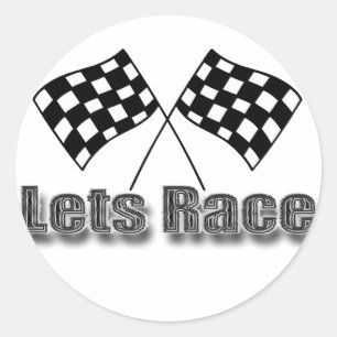 Lets Race Classic Round Sticker