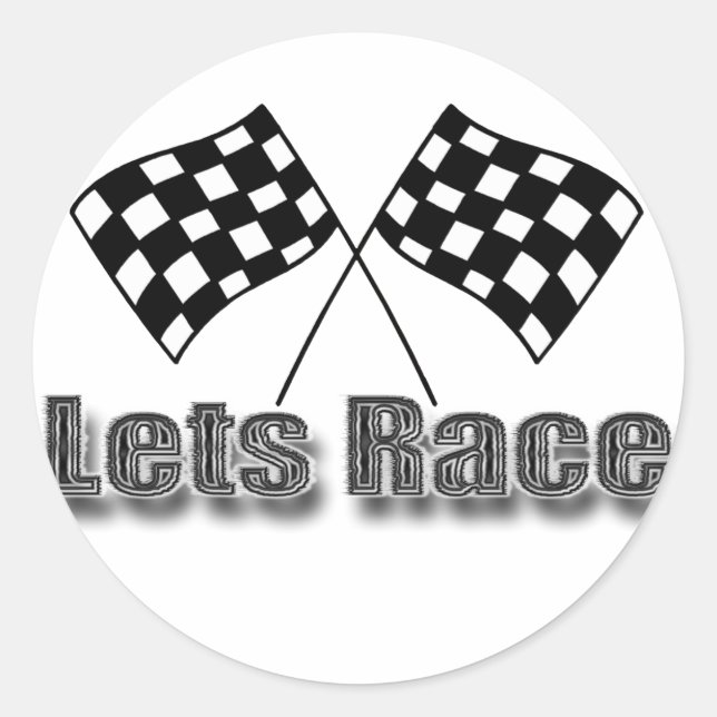 Lets Race Classic Round Sticker (Front)