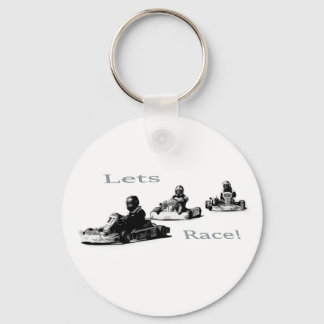 Lets Race - Go Cart Racers   Beverage  Key Ring