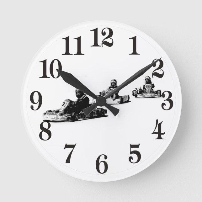 Lets Race! - Go Kart Racers   Round Clock (Front)