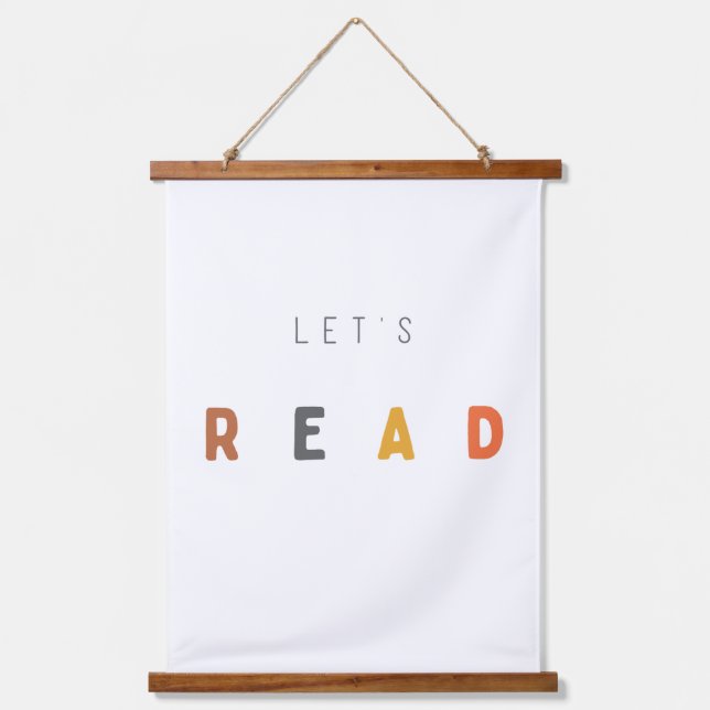 let's read. Wood Topped Wall Tapestry (Front)