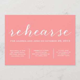 Let's Rehearse Calligraphy Invitation