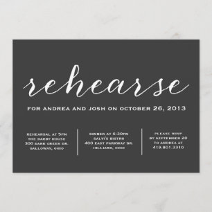 Let's Rehearse Calligraphy Invitation