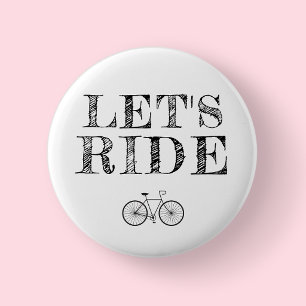 Let's Ride Bike National Bike Month Cyclist 6 Cm Round Badge
