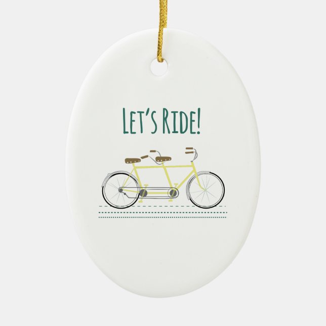 Lets Ride Ceramic Tree Decoration (Front)
