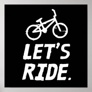 Let's Ride City and Mountain Cyclist Humour Poster