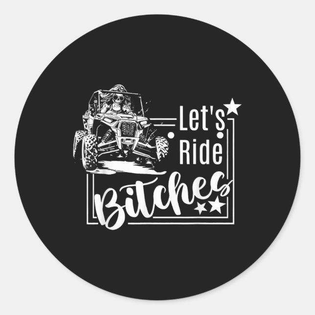 Lets Ride Es Utv Sxs Four Wheeler Utv Offroad Mudd Classic Round Sticker (Front)