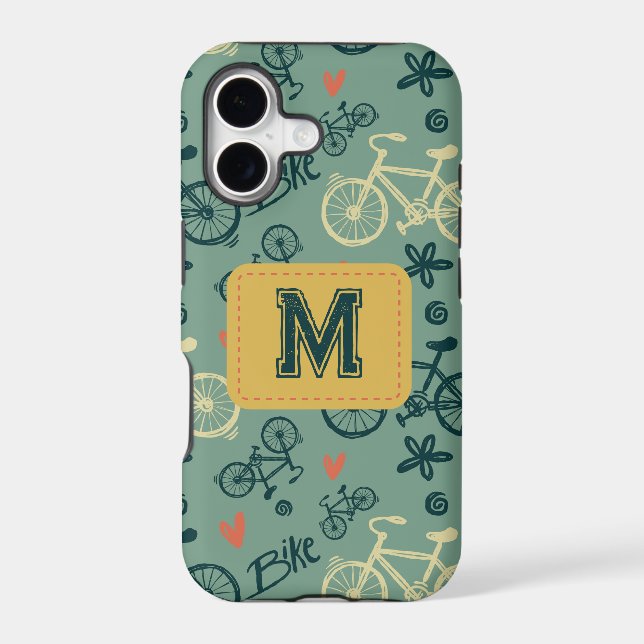 Let's Ride Modern Green Bicycle Pattern (Back)