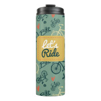 Let's Ride Modern Green Bicycle Pattern