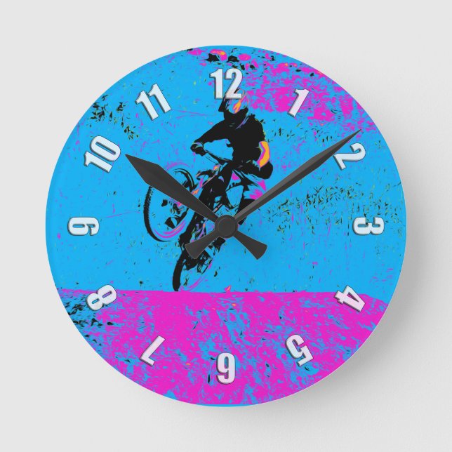 Lets Ride! - Mountain Biker  Round Clock (Front)