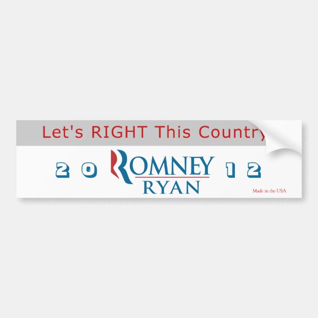 Let's RIGHT This Country (grey) Bumper Sticker (Front)
