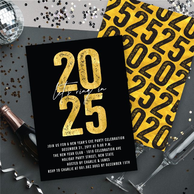 Let's Ring In 2025 New Year Eve's Holiday Party Invitation (Let's Ring In 2025 New Year Eve's Holiday Party Invitation @ fat_fa_tin)
