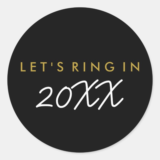 "Let's Ring In" New Year's Eve Favour Sticker (Front)