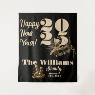 Let's ring in the New Year party Glamourous Black Tapestry