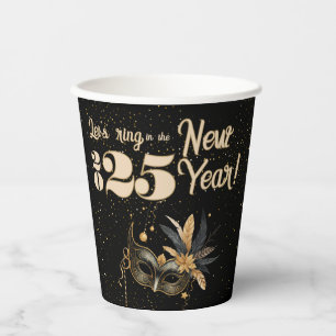 Let's ring the New Year party Glamourous Black Paper Cups