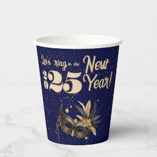 Let's ring the New Year party Glamourous Blue Paper Cups