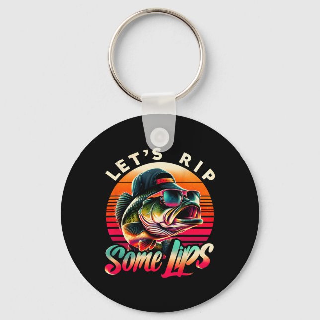 Let's Rip Some Lips B Fishing Funny Fishing Lovers Key Ring (Front)