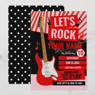 Let's Rock Birthday Invitation
