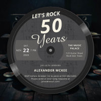 Let's Rock Black Vintage Music LP Adult Birthday