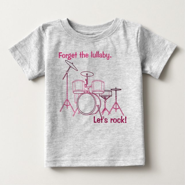 Let's Rock  Drum Set Baby T-Shirt (Front)