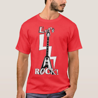 Lets Rock Flying V Guitar T-Shirt