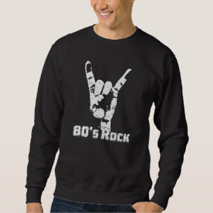 Lets Rock n Roll - Retro 80s Rock Music Band Men W Sweatshirt