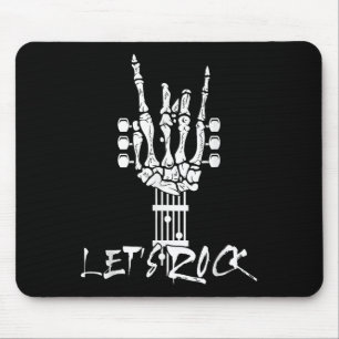 Lets Rock On Halloween Rock And Roll Skeleton Hand Mouse Pad