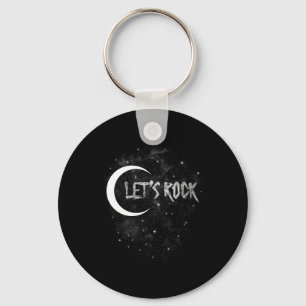 Lets Rock On Rock Star Moon With Stars Concert Ban Key Ring