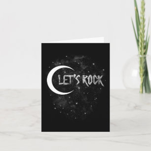 Lets Rock On Rock Star Moon With Stars Concert Byn Card