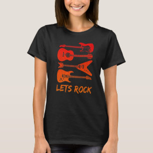 Lets Rock Rock n Roll Guitar Retro  Men Women Prem T-Shirt