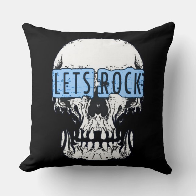 Let's Rock Skull Cushion (Front)