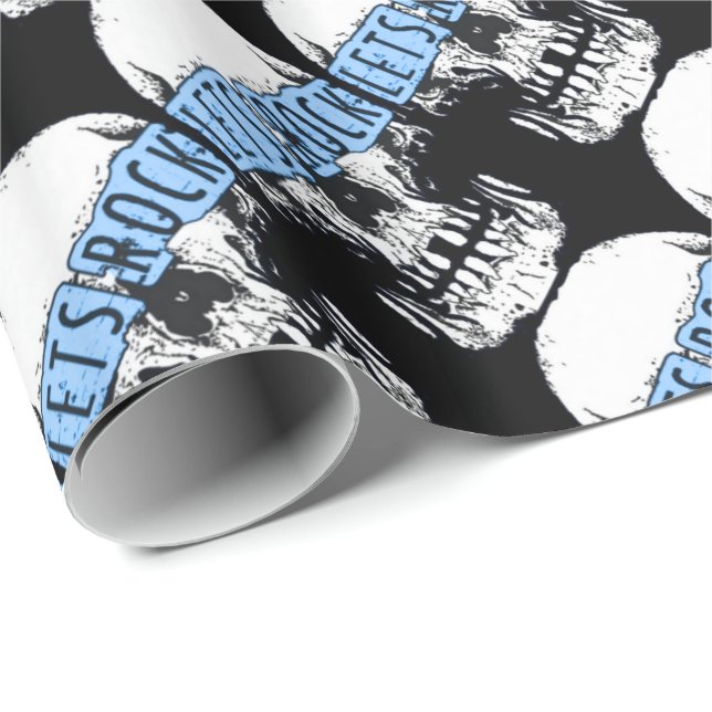 Let's Rock Skull Wrapping Paper (Roll Corner)